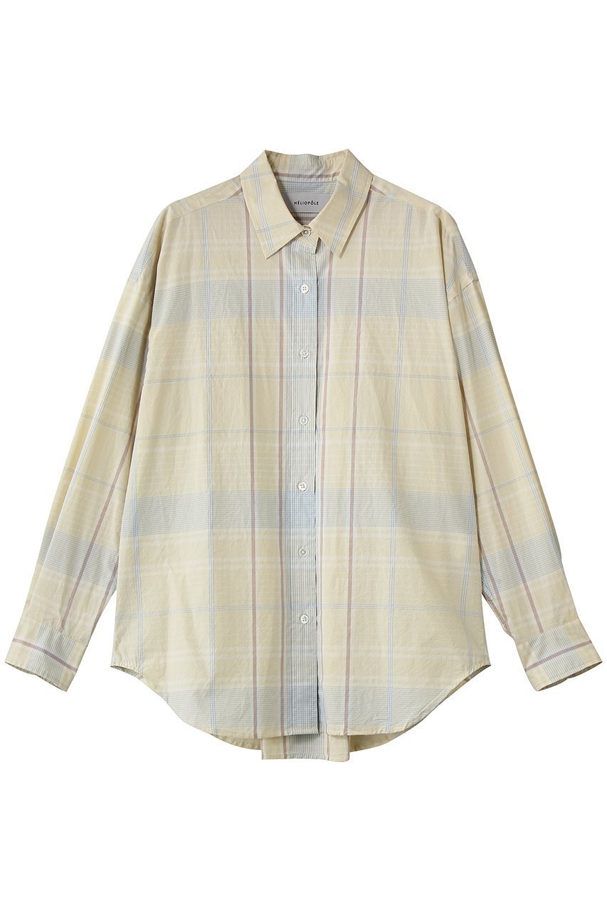 【エリオポール/heliopole】のthe EDITOR シャツ(PALE PLAID) インテリア・キッズ・メンズ・レディースファッション・服の通販 founy(ファニー) ファッション Fashion レディースファッション Fashion for Women トップス・カットソー Cut & Sew Tops シャツ・ブラウス・オフィスカジュアル Elegant Blouses & Button-Ups シンプル Simple, Minimal スウェット / スエット Sweatshirt, Sweatwear スリーブ Sleeve, Long Sleeve / Short Sleeve チェック Check, Plaid, Tartan ロング Long, Long-Length 人気 Popular, Best Seller 夏 Summer 定番 Standard, Basic Item 春 Spring S/S・春夏 SS, Spring/Summer, Warm Season イエロー系|ID: prp329100004851282 ipo3291000000035955909
