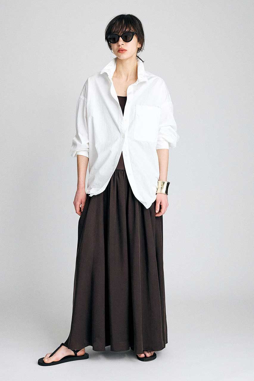 【ブリル/BRILL】のコンビギャザーワンピース 人気、トレンドファッション・服の通販 founy(ファニー) 　ファッション　Fashion　レディースファッション　Fashion for Women　ワンピース　Dresses　チュニック　Tunic Tops & Dresses　2026年　2026　キュプラ　Cupro, Eco Fabric　ギャザー　Gathered, Ruffled　チュニック　Tunic, Long Top　ロング　Long, Long-Length　夏　Summer　春　Spring　S/S・春夏　SS, Spring/Summer, Warm Season　other-2|ID: prp329100004851296 ipo3291000000035576623