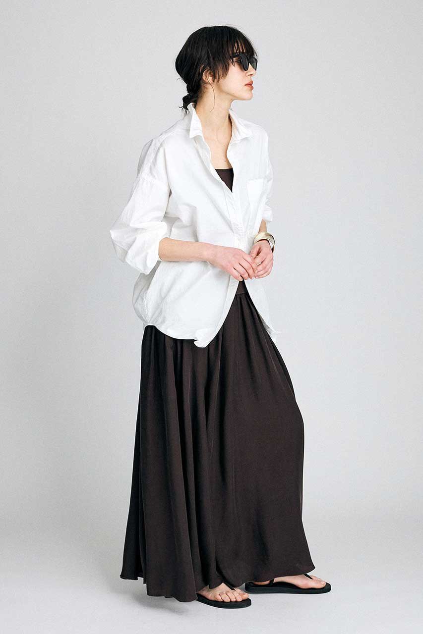 【ブリル/BRILL】のコンビギャザーワンピース 人気、トレンドファッション・服の通販 founy(ファニー) 　ファッション　Fashion　レディースファッション　Fashion for Women　ワンピース　Dresses　チュニック　Tunic Tops & Dresses　2026年　2026　キュプラ　Cupro, Eco Fabric　ギャザー　Gathered, Ruffled　チュニック　Tunic, Long Top　ロング　Long, Long-Length　夏　Summer　春　Spring　S/S・春夏　SS, Spring/Summer, Warm Season　other-4|ID: prp329100004851296 ipo3291000000035576626