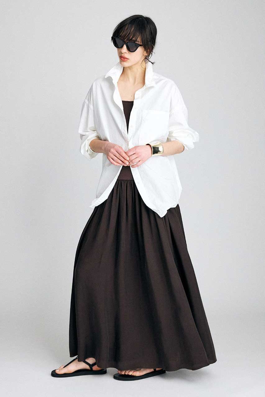 【ブリル/BRILL】のコンビギャザーワンピース インテリア・キッズ・メンズ・レディースファッション・服の通販 founy(ファニー) ファッション Fashion レディースファッション Fashion for Women ワンピース Dresses チュニック Tunic Tops & Dresses キュプラ Cupro, Eco Fabric ギャザー Gathered, Ruffled チュニック Tunic, Long Top ロング Long, Long-Length 新作・新入荷 New Arrivals / New In ブラウン|ID: prp329100004851296 ipo3291000000036163699