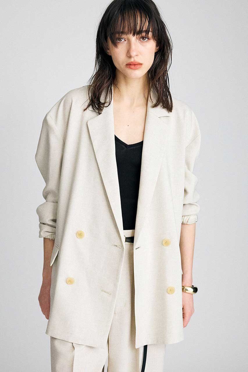 【ブリル/BRILL】のスラブオックスダブルジャケット インテリア・キッズ・メンズ・レディースファッション・服の通販 founy(ファニー) 　ファッション　Fashion　レディースファッション　Fashion for Women　アウター　Coat / Outerwear Collection　レディースジャケット・軽アウター　Jackets　オックス　Oxford Fabric　ジャケット　Jacket, Outerwear　新作・新入荷　New Arrivals / New In　ベージュ|ID: prp329100004851297 ipo3291000000036163709