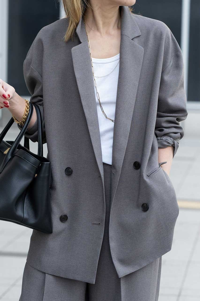 【ブリル/BRILL】のスラブオックスダブルジャケット インテリア・キッズ・メンズ・レディースファッション・服の通販 founy(ファニー) 　ファッション　Fashion　レディースファッション　Fashion for Women　アウター　Coat / Outerwear Collection　レディースジャケット・軽アウター　Jackets　オックス　Oxford Fabric　ジャケット　Jacket, Outerwear　新作・新入荷　New Arrivals / New In　チャコールグレー|ID: prp329100004851297 ipo3291000000036377511