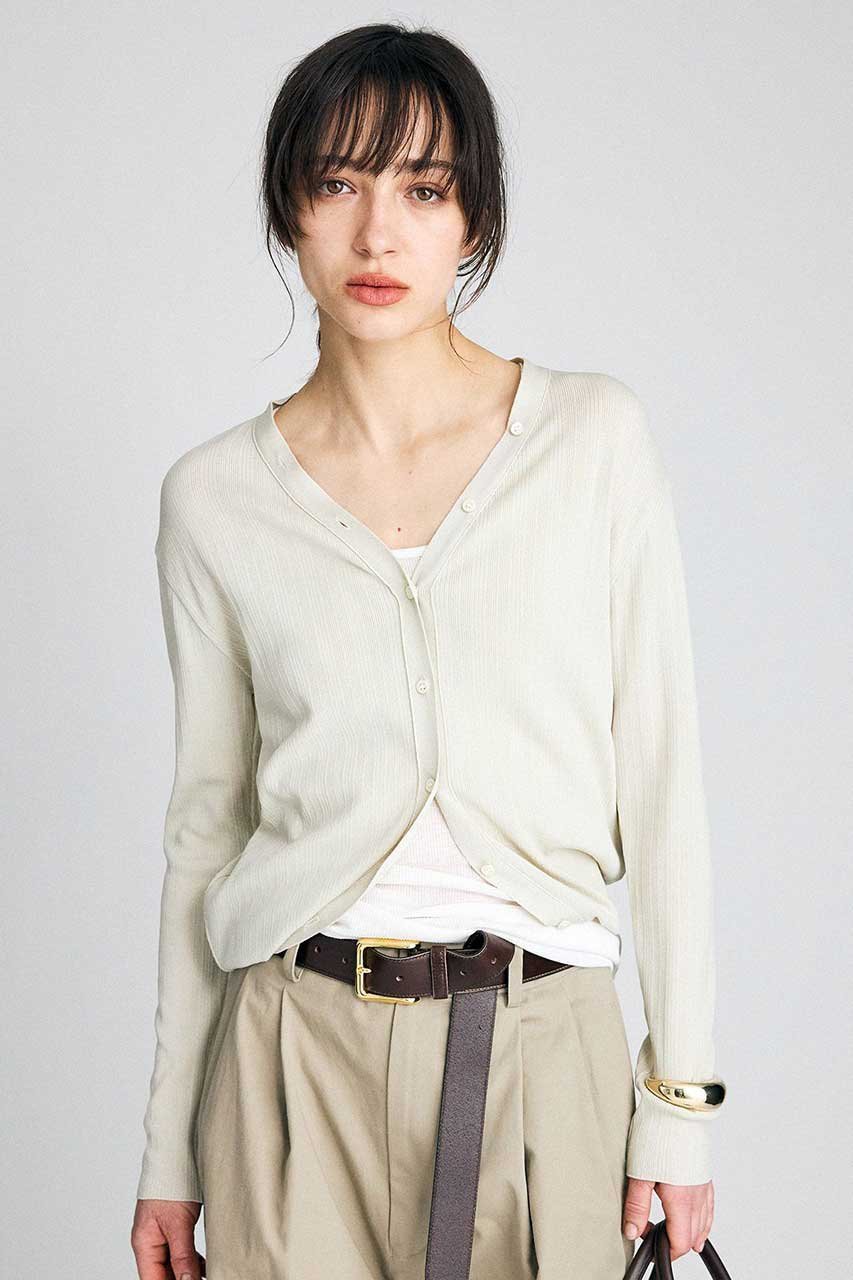 【ブリル/BRILL】のランダムリブカーディガン 人気、トレンドファッション・服の通販 founy(ファニー) 　ファッション　Fashion　レディースファッション　Fashion for Women　トップス・カットソー　Cut & Sew Tops　ニット　Knit Tops & Sweaters　カーディガン・羽織り　Layered Style Cardigans　2026年　2026　カーディガン　Cardigan, Knitwear　ストレッチ　Stretch, Stretchy Fabric　ベーシック　Basic, Essential　ランダム　Random, Irregular　エレガント 上品　Elegant　夏　Summer　春　Spring　S/S・春夏　SS, Spring/Summer, Warm Season　other-2|ID: prp329100004851300 ipo3291000000035576672