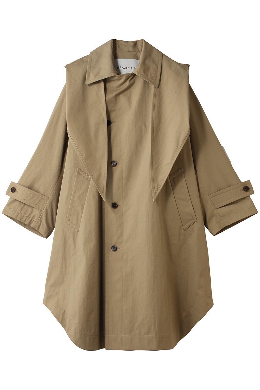 【デパリエ/DEPAREILLE】のギャバジンバルマカーンコート インテリア・キッズ・メンズ・レディースファッション・服の通販 founy(ファニー) 　ファッション　Fashion　レディースファッション　Fashion for Women　アウター　Coat / Outerwear Collection　コート・ロングコート・ピーコート　Long Coats, Peacoats & More　2026年　2026　アシンメトリー　Asymmetrical Style　ストール　Stole, Wrap　バラクラバ　Balaclava　ロング　Long, Long-Length　夏　Summer　春　Spring　S/S・春夏　SS, Spring/Summer, Warm Season　ベージュ|ID: prp329100004851301 ipo3291000000035576681