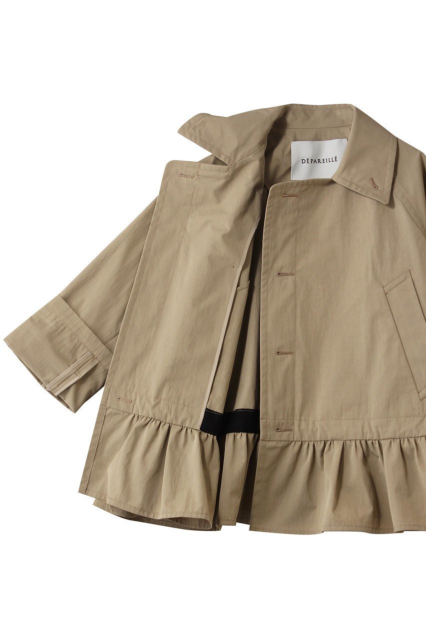 【デパリエ/DEPAREILLE】のギャバジンペプラムショートコート 人気、トレンドファッション・服の通販 founy(ファニー) 　ファッション　Fashion　レディースファッション　Fashion for Women　アウター　Coat / Outerwear Collection　コート・ロングコート・ピーコート　Long Coats, Peacoats & More　2026年　2026　アシンメトリー　Asymmetrical Style　ギャザー　Gathered, Ruffled　ショート　Short, Short Length　スタンド　Stand Collar, Upright Stand　ポケット　Pocket, Pocket Detail　夏　Summer　春　Spring　S/S・春夏　SS, Spring/Summer, Warm Season　other-6|ID: prp329100004851302 ipo3291000000035576707