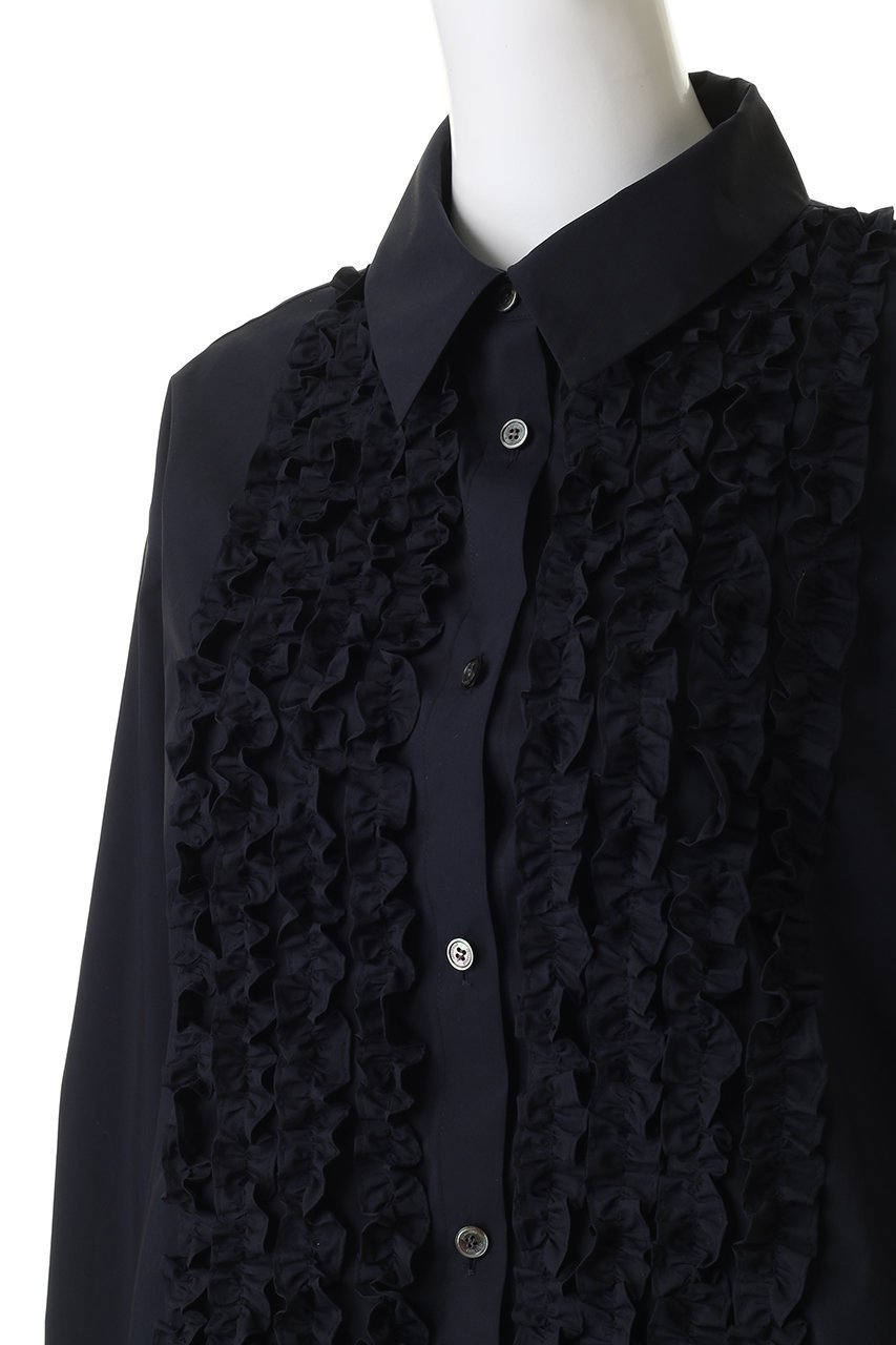 【デパリエ/DEPAREILLE】のコットンタイプライターフリルシャツ 人気、トレンドファッション・服の通販 founy(ファニー) ファッション Fashion レディースファッション Fashion for Women トップス・カットソー Cut & Sew Tops シャツ・ブラウス・オフィスカジュアル Elegant Blouses & Button-Ups スリーブ Sleeve, Long Sleeve / Short Sleeve タイプライター Typewriter Fabric, Crisp Cotton デニム Denim, Jeans Material フリル Frill, Ruffle フレア Flare, Flared フロント Front, Front Design ロング Long, Long-Length other-5|ID: prp329100004851305 ipo3291000000036163797