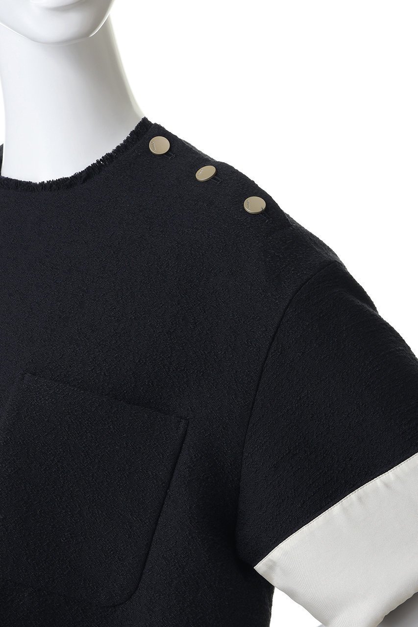 【エブール/ebure】の【2/13 0:00販売開始】ブークレツイード Tブラウス 人気、トレンドファッション・服の通販 founy(ファニー) 　ファッション　Fashion　レディースファッション　Fashion for Women　トップス・カットソー　Cut & Sew Tops　シャツ・ブラウス・オフィスカジュアル　Elegant Blouses & Button-Ups　2026年　2026　ショート　Short, Short Length　ジャカード／ジャガード　Jacquard, Woven Pattern　スリット　Slit, Slit Detail　スリーブ　Sleeve, Long Sleeve / Short Sleeve　セットアップ　Set-Up, Coordinated Outfit　ツイード　Twill, Twill Weave　デニム　Denim, Jeans Material　エレガント 上品　Elegant　夏　Summer　春　Spring　S/S・春夏　SS, Spring/Summer, Warm Season　other-5|ID: prp329100004851837 ipo3291000000035609423