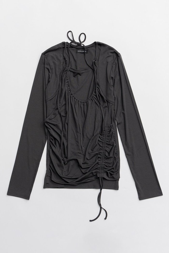 【メゾンスペシャル/MAISON SPECIAL】のHalter Neck Layered Tops/ホルターネックレイヤードトップス インテリア・キッズ・メンズ・レディースファッション・服の通販 founy(ファニー) https://founy.com/ ファッション Fashion レディースファッション Fashion for Women トップス・カットソー Cut & Sew Tops シャツ・ブラウス・オフィスカジュアル Elegant Blouses & Button-Ups ロングTシャツ・Tシャツ Longline T-Shirts & Tees カットソー・ベーシックTシャツ Cut-and-Sewn Tops / Stretch Tees & Basics 2026年 2026 スリーブ Sleeve, Long Sleeve / Short Sleeve ロング Long, Long-Length 夏 Summer 春 Spring S/S・春夏 SS, Spring/Summer, Warm Season |ID: prp329100004851891 ipo3291000000035609962