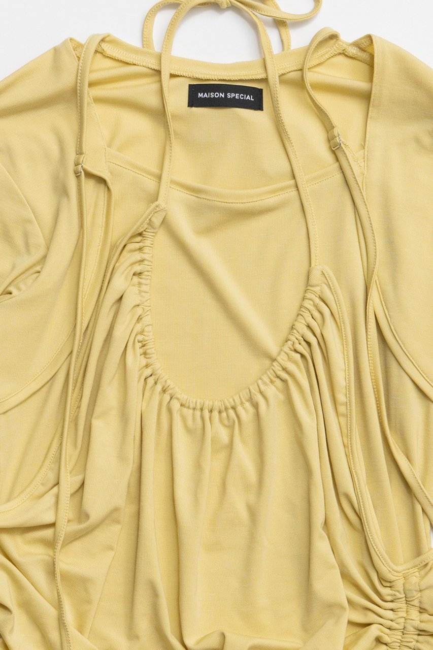 【メゾンスペシャル/MAISON SPECIAL】のHalter Neck Layered Tops/ホルターネックレイヤードトップス 人気、トレンドファッション・服の通販 founy(ファニー) 　ファッション　Fashion　レディースファッション　Fashion for Women　トップス・カットソー　Cut & Sew Tops　シャツ・ブラウス・オフィスカジュアル　Elegant Blouses & Button-Ups　ロングTシャツ・Tシャツ　Longline T-Shirts & Tees　カットソー・ベーシックTシャツ　Cut-and-Sewn Tops / Stretch Tees & Basics　2026年　2026　スリーブ　Sleeve, Long Sleeve / Short Sleeve　ロング　Long, Long-Length　夏　Summer　春　Spring　S/S・春夏　SS, Spring/Summer, Warm Season　other-2|ID: prp329100004851891 ipo3291000000035609967