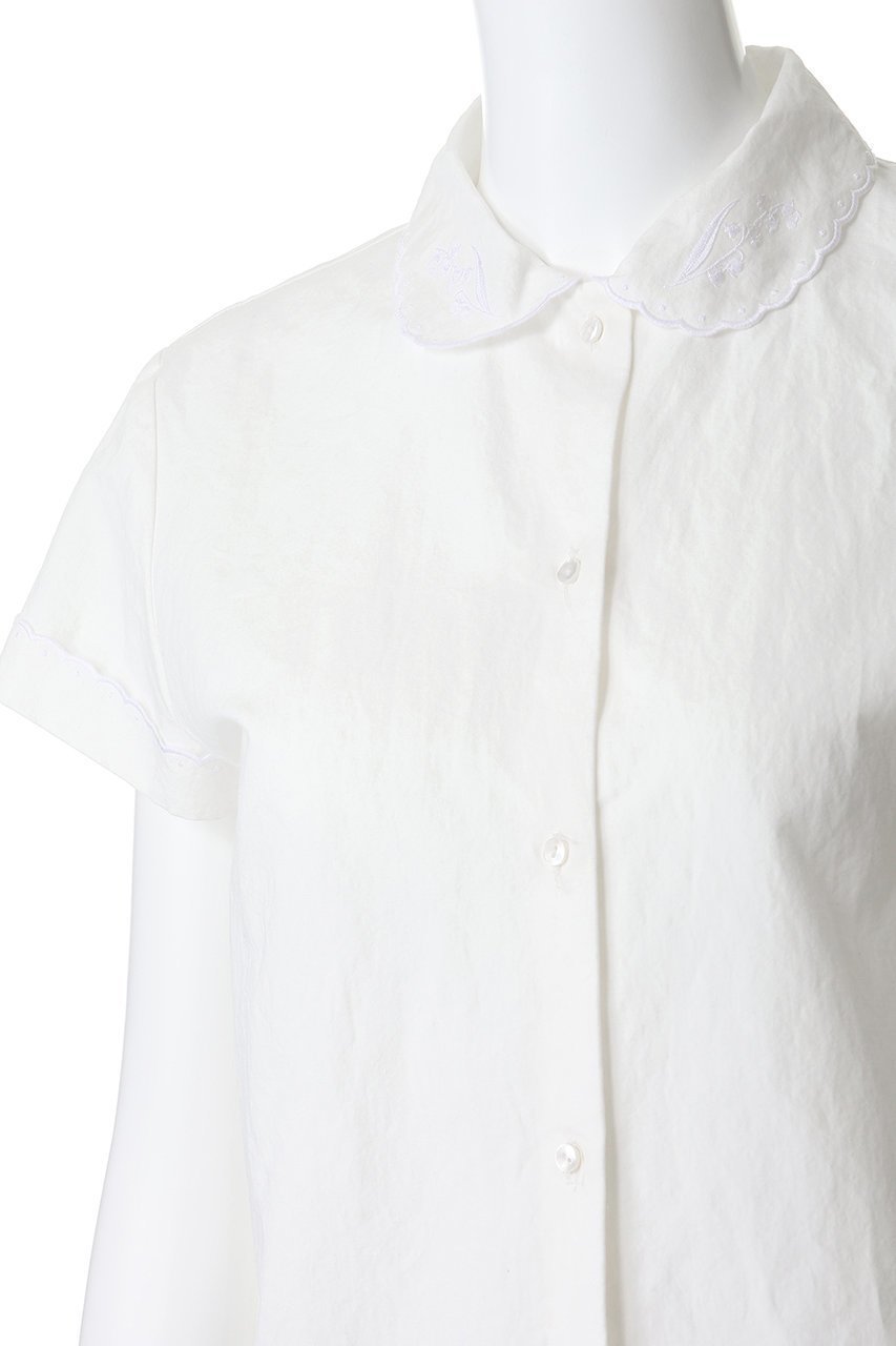 【マディソンブルー/MADISONBLUE】の【2/7 0:00販売開始】ROUND COLLAR H/S SH EMBROIDERY C/LI 刺繍シャツ 人気、トレンドファッション・服の通販 founy(ファニー) 　ファッション　Fashion　レディースファッション　Fashion for Women　トップス・カットソー　Cut & Sew Tops　シャツ・ブラウス・オフィスカジュアル　Elegant Blouses & Button-Ups　2026年　2026　クラシック　Classic, Timeless Style　コンパクト　Compact, Small Size　ショート　Short, Short Length　スリーブ　Sleeve, Long Sleeve / Short Sleeve　リネン　Linen, Linen Fabric　ワッシャー　Washer, Crinkled Finish　夏　Summer　春　Spring　S/S・春夏　SS, Spring/Summer, Warm Season　other-5|ID: prp329100004851900 ipo3291000000035610046