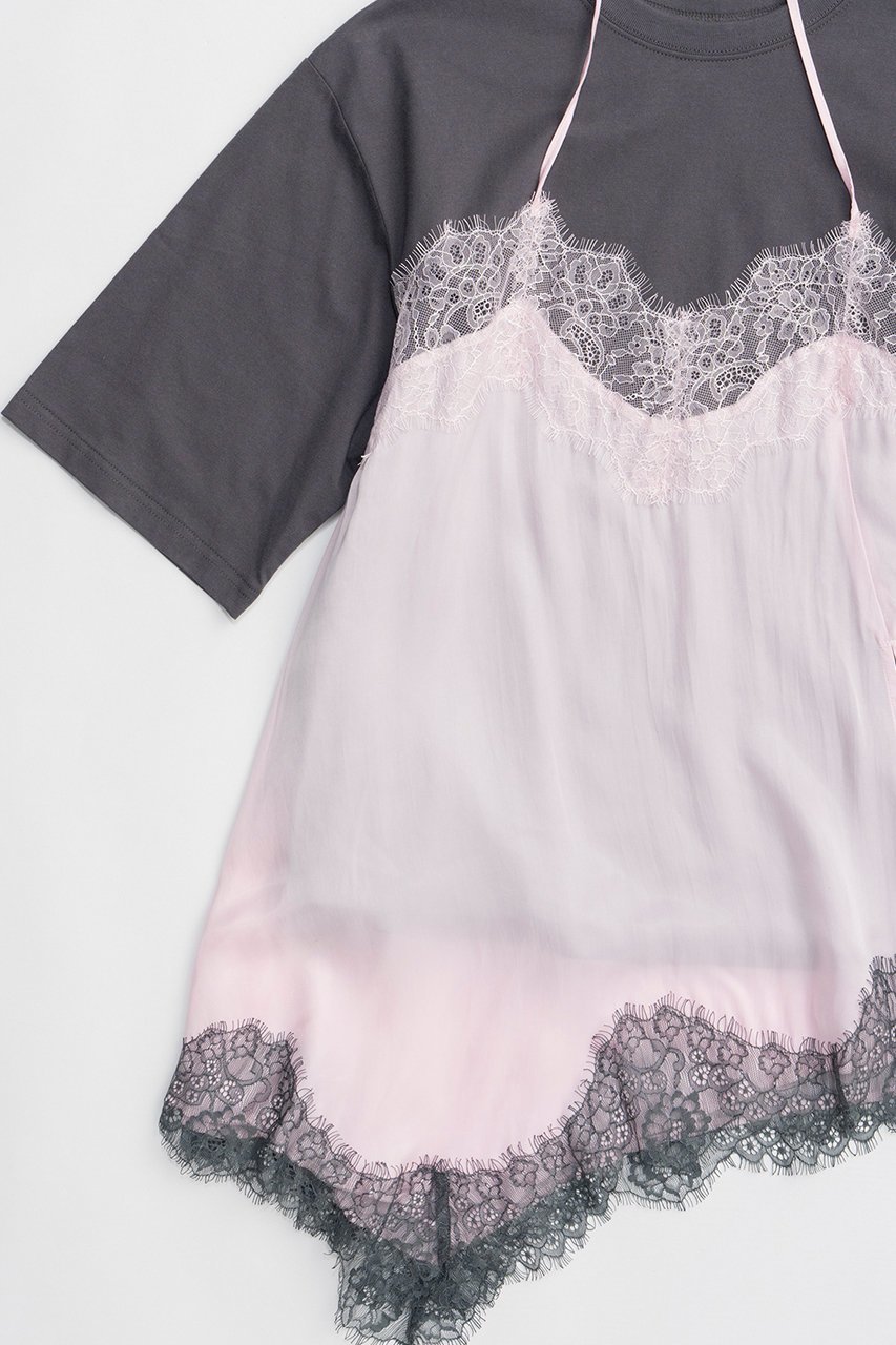 【メゾンスペシャル/MAISON SPECIAL】のLace Docking Layered TEE/レースドッキングレイヤードTEE 人気、トレンドファッション・服の通販 founy(ファニー) 　ファッション　Fashion　レディースファッション　Fashion for Women　トップス・カットソー　Cut & Sew Tops　シャツ・ブラウス・オフィスカジュアル　Elegant Blouses & Button-Ups　ロングTシャツ・Tシャツ　Longline T-Shirts & Tees　カットソー・ベーシックTシャツ　Cut-and-Sewn Tops / Stretch Tees & Basics　2026年　2026　スリーブ　Sleeve, Long Sleeve / Short Sleeve　デニム　Denim, Jeans Material　ドッキング　Docking, Mixed Material　フェミニン　Feminine, Girly　ミックス　Mix, Mixed Style　ランジェリー　Lingerie, Intimate Wear　レース　Lace, Lace Fabric　ロング　Long, Long-Length　夏　Summer　春　Spring　S/S・春夏　SS, Spring/Summer, Warm Season　other-3|ID: prp329100004851910 ipo3291000000035610141