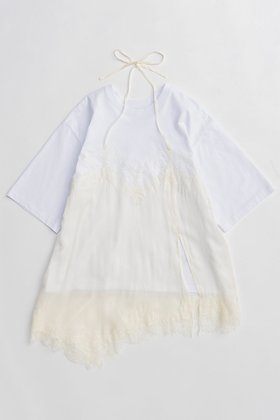 【メゾンスペシャル/MAISON SPECIAL】のLace Docking Layered TEE/レースドッキングレイヤードTEE 人気、トレンドファッション・服の通販 founy(ファニー) ファッション Fashion レディースファッション Fashion for Women トップス・カットソー Cut & Sew Tops シャツ・ブラウス・オフィスカジュアル Elegant Blouses & Button-Ups ロングTシャツ・Tシャツ Longline T-Shirts & Tees カットソー・ベーシックTシャツ Cut-and-Sewn Tops / Stretch Tees & Basics スリーブ Sleeve, Long Sleeve / Short Sleeve デニム Denim, Jeans Material ドッキング Docking, Mixed Material フェミニン Feminine, Girly ミックス Mix, Mixed Style ランジェリー Lingerie, Intimate Wear レース Lace, Lace Fabric ロング Long, Long-Length |ID:prp329100004851910
