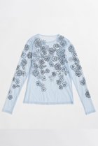 【メゾンスペシャル/MAISON SPECIAL】のFlower Embroidery Sheer Tops/フラワーエンブロイダリーシアートップス BLU(ブルー)|ID: prp329100004851913 ipo3291000000035610161