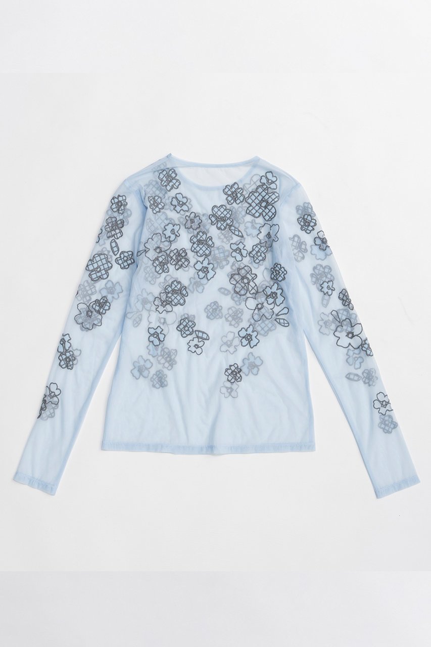 【メゾンスペシャル/MAISON SPECIAL】のFlower Embroidery Sheer Tops/フラワーエンブロイダリーシアートップス 人気、トレンドファッション・服の通販 founy(ファニー) 　ファッション　Fashion　レディースファッション　Fashion for Women　トップス・カットソー　Cut & Sew Tops　シャツ・ブラウス・オフィスカジュアル　Elegant Blouses & Button-Ups　ロングTシャツ・Tシャツ　Longline T-Shirts & Tees　カットソー・ベーシックTシャツ　Cut-and-Sewn Tops / Stretch Tees & Basics　2026年　2026　おすすめ　Recommended / Our Picks　インナー　Innerwear　ジャケット　Jacket, Outerwear　スリーブ　Sleeve, Long Sleeve / Short Sleeve　フラワー　Flower, Floral　ロング　Long, Long-Length　夏　Summer　春　Spring　S/S・春夏　SS, Spring/Summer, Warm Season　other-5|ID: prp329100004851913 ipo3291000000035610165