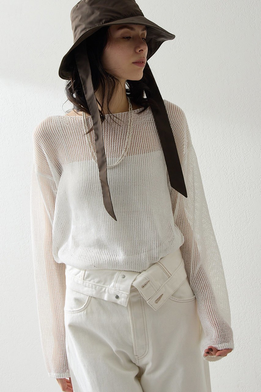 【ウィムガゼット/Whim Gazette】のボートメッシュニットプルオーバー 人気、トレンドファッション・服の通販 founy(ファニー) 　ファッション　Fashion　レディースファッション　Fashion for Women　トップス・カットソー　Cut & Sew Tops　ニット　Knit Tops & Sweaters　カジュアルプルオーバー・ニットトップス　Pullovers & Knit Tops / Casual Pullovers　2026年　2026　シンプル　Simple, Minimal　フェミニン　Feminine, Girly　メッシュ　Mesh, Net Fabric　リラックス　Relax, Relaxed Fit　夏　Summer　春　Spring　S/S・春夏　SS, Spring/Summer, Warm Season　other-6|ID: prp329100004851938 ipo3291000000035610381