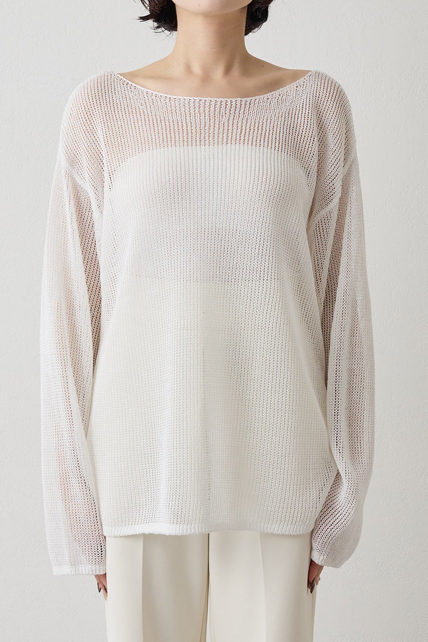 【ウィムガゼット/Whim Gazette】のボートメッシュニットプルオーバー 人気、トレンドファッション・服の通販 founy(ファニー) 　ファッション　Fashion　レディースファッション　Fashion for Women　トップス・カットソー　Cut & Sew Tops　ニット　Knit Tops & Sweaters　カジュアルプルオーバー・ニットトップス　Pullovers & Knit Tops / Casual Pullovers　2026年　2026　シンプル　Simple, Minimal　フェミニン　Feminine, Girly　メッシュ　Mesh, Net Fabric　リラックス　Relax, Relaxed Fit　夏　Summer　春　Spring　S/S・春夏　SS, Spring/Summer, Warm Season　other-7|ID: prp329100004851938 ipo3291000000035610382