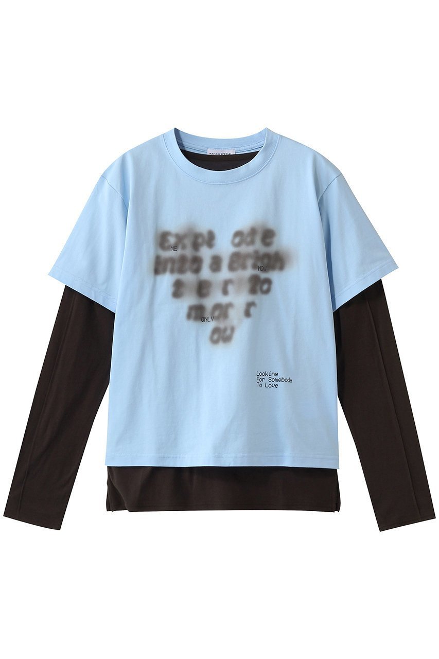 【メゾンスペシャル/MAISON SPECIAL】のOpen Heart Layered T-Shirt/オープンハートレイヤードTシャツ インテリア・キッズ・メンズ・レディースファッション・服の通販 founy(ファニー) 　ファッション　Fashion　レディースファッション　Fashion for Women　トップス・カットソー　Cut & Sew Tops　シャツ・ブラウス・オフィスカジュアル　Elegant Blouses & Button-Ups　ロングTシャツ・Tシャツ　Longline T-Shirts & Tees　カットソー・ベーシックTシャツ　Cut-and-Sewn Tops / Stretch Tees & Basics　2026年　2026　シアー　Sheer, See-Through　スリーブ　Sleeve, Long Sleeve / Short Sleeve　ロング　Long, Long-Length　夏　Summer　春　Spring　S/S・春夏　SS, Spring/Summer, Warm Season　長袖　Long Sleeve, Full Sleeve　BLU(ブルー)|ID: prp329100004851945 ipo3291000000035610440