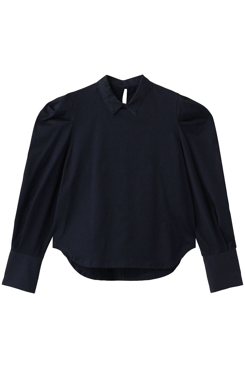 【サードマガジン/THIRD MAGAZINE】の襟レースカットソー インテリア・キッズ・メンズ・レディースファッション・服の通販 founy(ファニー) 　ファッション　Fashion　レディースファッション　Fashion for Women　トップス・カットソー　Cut & Sew Tops　シャツ・ブラウス・オフィスカジュアル　Elegant Blouses & Button-Ups　ロングTシャツ・Tシャツ　Longline T-Shirts & Tees　カットソー・ベーシックTシャツ　Cut-and-Sewn Tops / Stretch Tees & Basics　2026年　2026　カットソー　Cut and Sewn Top　カフス　Cuff Design　ジャケット　Jacket, Outerwear　スリーブ　Sleeve, Long Sleeve / Short Sleeve　デニム　Denim, Jeans Material　レース　Lace, Lace Fabric　ロング　Long, Long-Length　エレガント 上品　Elegant　夏　Summer　春　Spring　S/S・春夏　SS, Spring/Summer, Warm Season　ネイビー|ID: prp329100004851947 ipo3291000000035610459