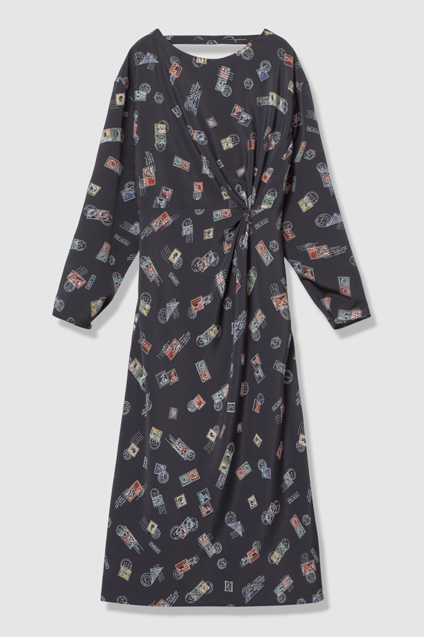 【アルアバイル/allureville】の【LOULOU WILLOUGHBY】レタープリントワンピース インテリア・キッズ・メンズ・レディースファッション・服の通販 founy(ファニー) 　ファッション　Fashion　レディースファッション　Fashion for Women　ワンピース　Dresses　チュニック　Tunic Tops & Dresses　2026年　2026　おすすめ　Recommended / Our Picks　キャミソール　Camisole, Spaghetti Strap Top　チュニック　Tunic, Long Top　ドレープ　Drape, Draping Fabric　プリント　Print, Printed Pattern　モチーフ　Motif, Design Theme　ロング　Long, Long-Length　夏　Summer　春　Spring　S/S・春夏　SS, Spring/Summer, Warm Season　ネイビー|ID: prp329100004851956 ipo3291000000035610534