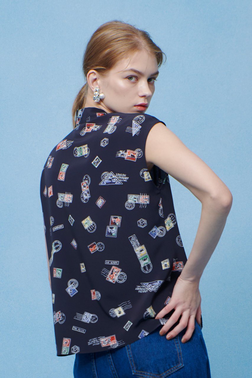 【アルアバイル/allureville】の【LOULOU WILLOUGHBY】レタープリントリボンブラウス 人気、トレンドファッション・服の通販 founy(ファニー) 　ファッション　Fashion　レディースファッション　Fashion for Women　トップス・カットソー　Cut & Sew Tops　シャツ・ブラウス・オフィスカジュアル　Elegant Blouses & Button-Ups　2026年　2026　ショート　Short, Short Length　スリーブ　Sleeve, Long Sleeve / Short Sleeve　フレンチ　French, French Style　プリント　Print, Printed Pattern　モチーフ　Motif, Design Theme　夏　Summer　春　Spring　S/S・春夏　SS, Spring/Summer, Warm Season　other-8|ID: prp329100004851957 ipo3291000000035610551