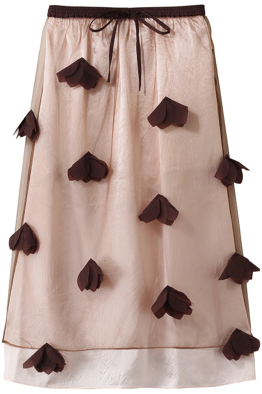 【メゾンスペシャル/MAISON SPECIAL】のSheer Floral Layered Skirt/シアーフラワーレイヤードスカート インテリア・キッズ・メンズ・レディースファッション・服の通販 founy(ファウニー) 　ファッション　Fashion　レディースファッション　Fashion for Women　スカート　Skirts　ロングスカート　Long Skirts / Maxi & Midi Skirts　インナー　Innerwear　チュール　Tulip, Tulip Motif　フラワー　Flower, Floral　ミックス　Mix, Mixed Style　モチーフ　Motif, Design Theme　ロング　Long, Long-Length　ワッシャー　Washer, Crinkled Finish　エレガント 上品　Elegant　軽量　Lightweight, Ultra Light　BRN(ブラウン)|ID: prp329100004851964 ipo3291000000036642438