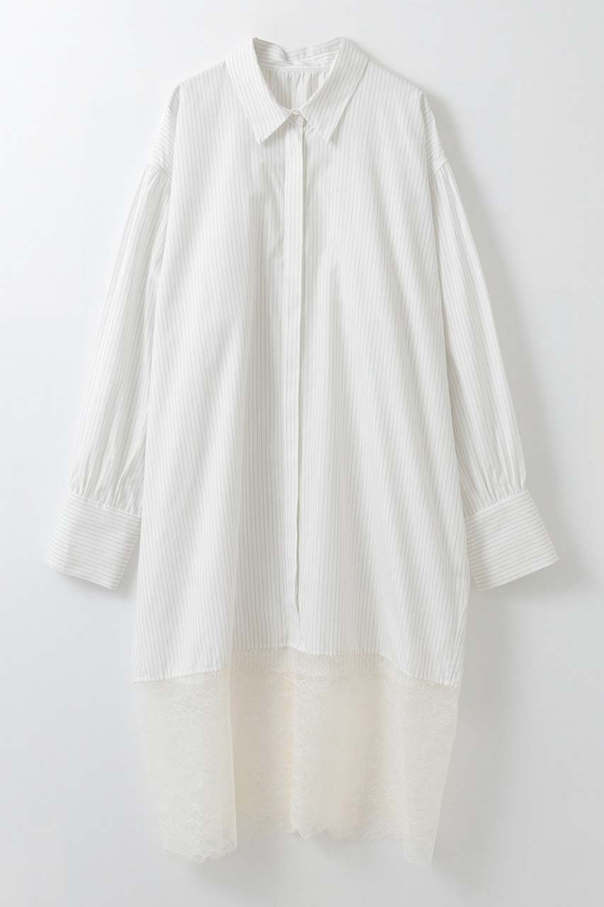 【ハー/HER.】のレースコンビシャツワンピース インテリア・キッズ・メンズ・レディースファッション・服の通販 founy(ファニー) 　ファッション　Fashion　レディースファッション　Fashion for Women　ワンピース　Dresses　シャツワンピース / 1枚で着映えコーデ　Shirt Dresses　チュニック　Tunic Tops & Dresses　2026年　2026　おすすめ　Recommended / Our Picks　コンビ　Combo, Combination Style　ストライプ　Stripe, Striped Pattern　チュニック　Tunic, Long Top　デニム　Denim, Jeans Material　ボトム　Bottoms, Lower Wear　レース　Lace, Lace Fabric　ロング　Long, Long-Length　夏　Summer　春　Spring　S/S・春夏　SS, Spring/Summer, Warm Season　オフホワイト|ID: prp329100004852180 ipo3291000000035620566