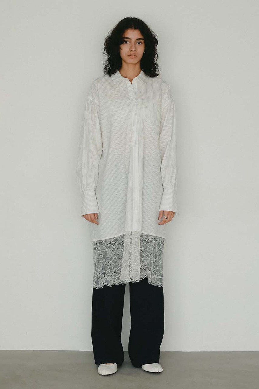 【ハー/HER.】のレースコンビシャツワンピース 人気、トレンドファッション・服の通販 founy(ファニー) 　ファッション　Fashion　レディースファッション　Fashion for Women　ワンピース　Dresses　シャツワンピース / 1枚で着映えコーデ　Shirt Dresses　チュニック　Tunic Tops & Dresses　2026年　2026　おすすめ　Recommended / Our Picks　コンビ　Combo, Combination Style　ストライプ　Stripe, Striped Pattern　チュニック　Tunic, Long Top　デニム　Denim, Jeans Material　ボトム　Bottoms, Lower Wear　レース　Lace, Lace Fabric　ロング　Long, Long-Length　夏　Summer　春　Spring　S/S・春夏　SS, Spring/Summer, Warm Season　other-2|ID: prp329100004852180 ipo3291000000035620568
