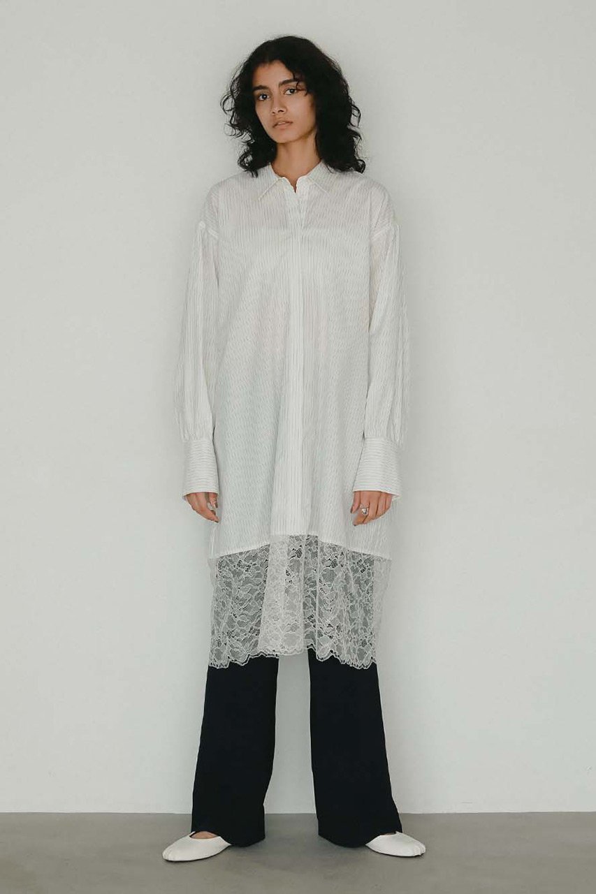 【ハー/HER.】のレースコンビシャツワンピース 人気、トレンドファッション・服の通販 founy(ファニー) 　ファッション　Fashion　レディースファッション　Fashion for Women　ワンピース　Dresses　シャツワンピース / 1枚で着映えコーデ　Shirt Dresses　チュニック　Tunic Tops & Dresses　2026年　2026　おすすめ　Recommended / Our Picks　コンビ　Combo, Combination Style　ストライプ　Stripe, Striped Pattern　チュニック　Tunic, Long Top　デニム　Denim, Jeans Material　ボトム　Bottoms, Lower Wear　レース　Lace, Lace Fabric　ロング　Long, Long-Length　夏　Summer　春　Spring　S/S・春夏　SS, Spring/Summer, Warm Season　other-8|ID: prp329100004852180 ipo3291000000035620576