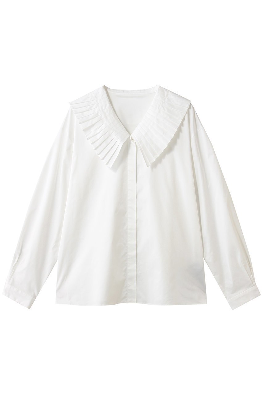 【マルティニーク/martinique】のアコーディオンプリーツカラーシャツ インテリア・キッズ・メンズ・レディースファッション・服の通販 founy(ファニー) 　ファッション　Fashion　レディースファッション　Fashion for Women　トップス・カットソー　Cut & Sew Tops　シャツ・ブラウス・オフィスカジュアル　Elegant Blouses & Button-Ups　2026年　2026　おすすめ　Recommended / Our Picks　ジャケット　Jacket, Outerwear　スリーブ　Sleeve, Long Sleeve / Short Sleeve　パーティ　Party, Party Style　プリーツ　Pleats, Pleated　ロング　Long, Long-Length　エレガント 上品　Elegant　夏　Summer　春　Spring　S/S・春夏　SS, Spring/Summer, Warm Season　ホワイト|ID: prp329100004852194 ipo3291000000035620673