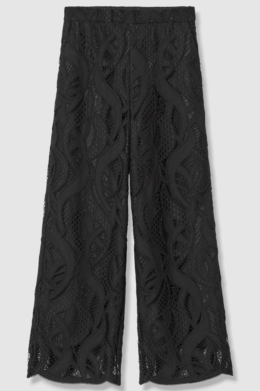 【アナイ/ANAYI】の【セットアップ対象商品】リーフコード刺繍ワイドパンツ インテリア・キッズ・メンズ・レディースファッション・服の通販 founy(ファニー) 　ファッション　Fashion　レディースファッション　Fashion for Women　セットアップ　Matching Sets　レディースパンツ・ボトムス　Pants & Trousers / Bottoms　パンツ　Pants & Trousers　2026年　2026　エンブロイダリー　Embroidery Design　ジャケット　Jacket, Outerwear　セットアップ　Set-Up, Coordinated Outfit　モチーフ　Motif, Design Theme　リーフ　Leaf, Botanical Leaf　ワイド　Wide, Wide Fit　エレガント 上品　Elegant　夏　Summer　春　Spring　S/S・春夏　SS, Spring/Summer, Warm Season　ブラック|ID: prp329100004852195 ipo3291000000035620691