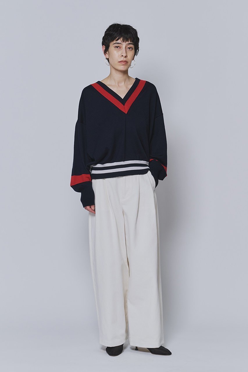 【プルミエ アロンディスモン/1er Arrondissement】の【tricot de papa】ウールVネックニットプルオーバー 大人の最旬トレンドファッション＆コーディネート founy(ファウニー) 　ファッション　Fashion　レディースファッション　Fashion for Women　トップス・カットソー　Cut & Sew Tops　ニット　Knit Tops & Sweaters　カジュアルプルオーバー・ニットトップス　Pullovers & Knit Tops / Casual Pullovers　Vネックトップス　V-Neck Tops / V-Cut Neckline Shirts　スポーティ　Sporty, Casual Athletic　トレンド　Trend, Trending Now　other-7|ID: prp329100004852197 ipo3291000000036887217