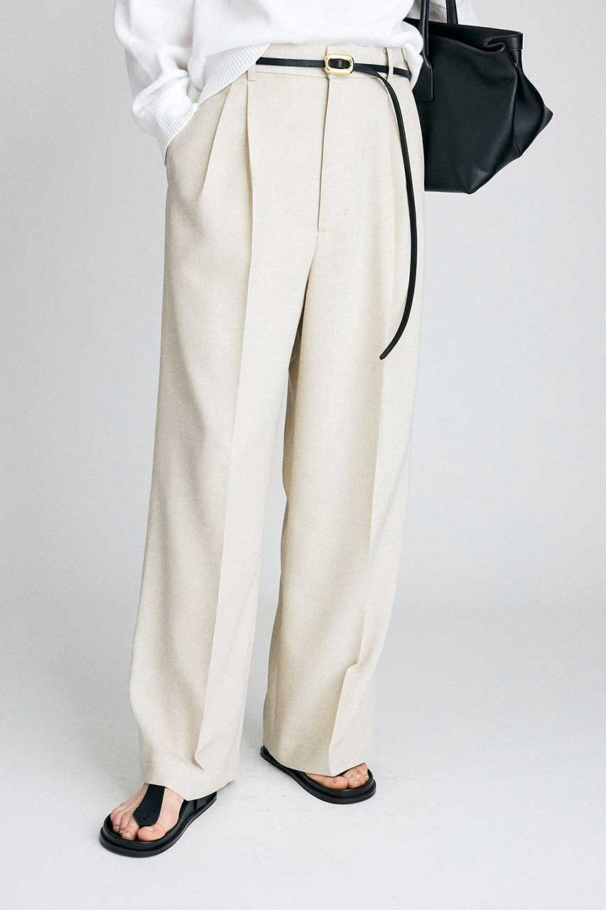 【ブリル/BRILL】のスラブオックスタックパンツ インテリア・キッズ・メンズ・レディースファッション・服の通販 founy(ファニー) 　ファッション　Fashion　レディースファッション　Fashion for Women　パンツ　Pants & Trousers　オックス　Oxford Fabric　人気　Popular, Best Seller　再入荷　Restock / Back in Stock　ベージュ|ID: prp329100004852205 ipo3291000000036686146