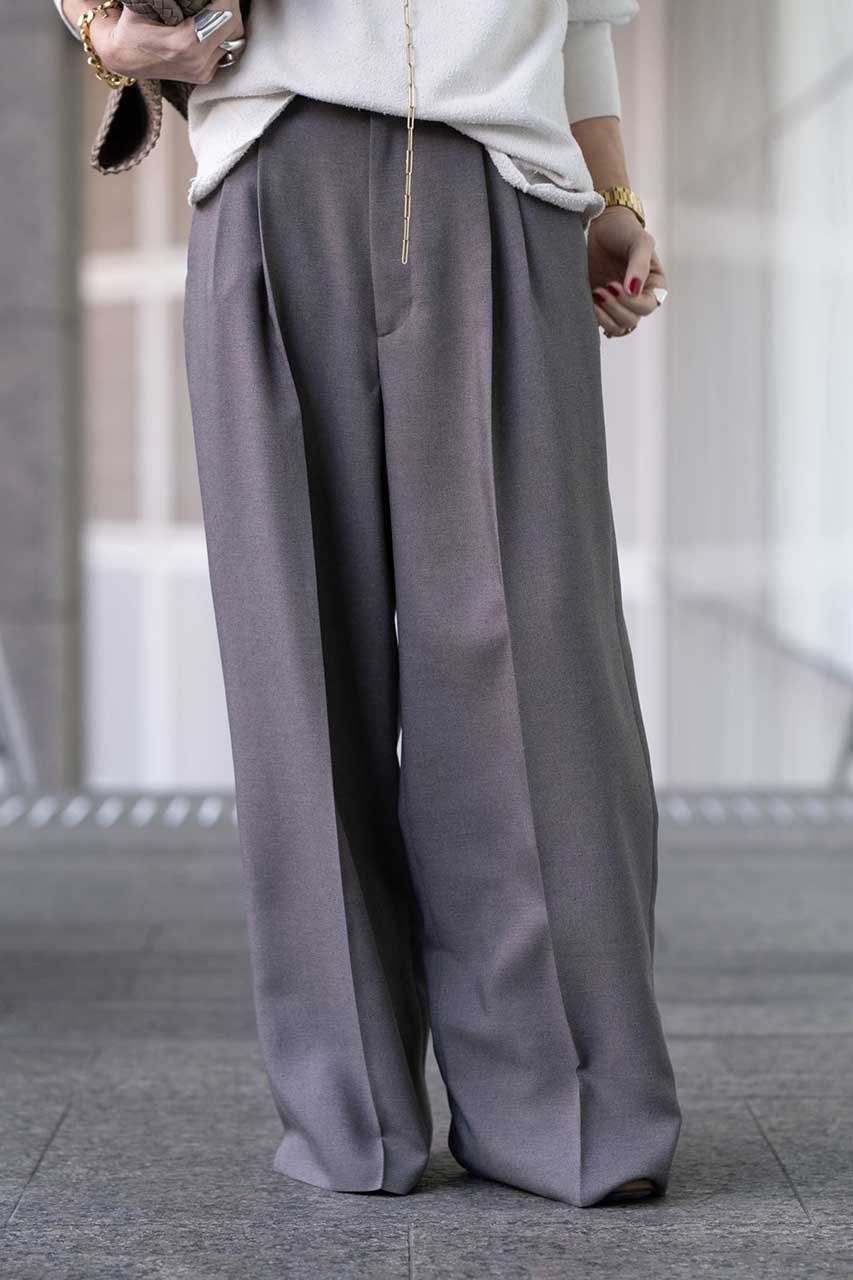 【ブリル/BRILL】のスラブオックスタックパンツ インテリア・キッズ・メンズ・レディースファッション・服の通販 founy(ファニー) 　ファッション　Fashion　レディースファッション　Fashion for Women　パンツ　Pants & Trousers　オックス　Oxford Fabric　人気　Popular, Best Seller　再入荷　Restock / Back in Stock　チャコールグレー|ID: prp329100004852205 ipo3291000000036686147