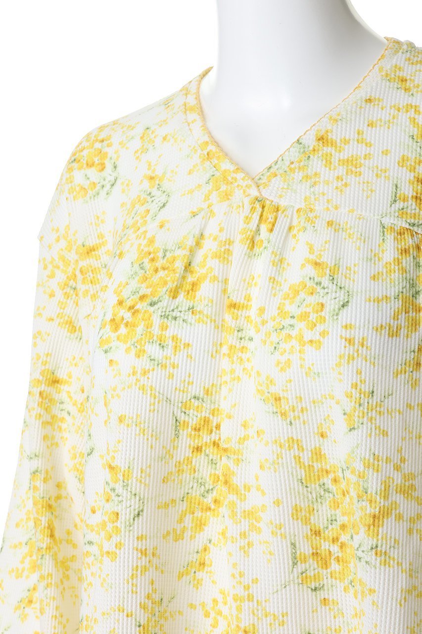 【キッドブルー/KID BLUE】の26ワッフルミモザトップス 人気、トレンドファッション・服の通販 founy(ファニー) 　ファッション　Fashion　レディースファッション　Fashion for Women　トップス・カットソー　Cut & Sew Tops　ギャザー　Gathered, Ruffled　パジャマ　Pajamas, Sleepwear　フェミニン　Feminine, Girly　ワッフル　Waffle, Waffle Knit　新作・新入荷　New Arrivals / New In　other-5|ID: prp329100004852248 ipo3291000000035876421