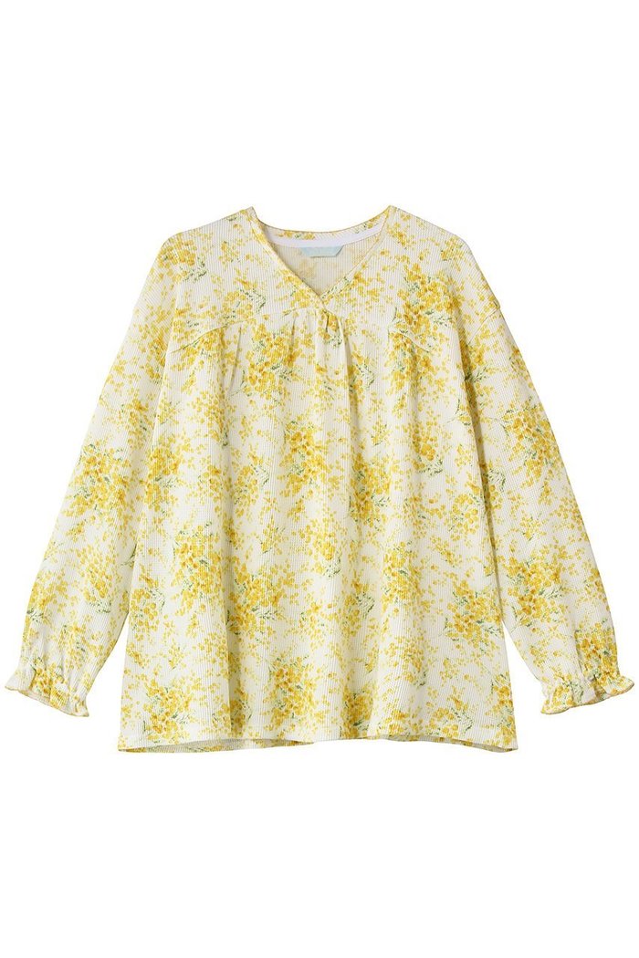 【キッドブルー/KID BLUE】の26ワッフルミモザトップス インテリア・キッズ・メンズ・レディースファッション・服の通販 founy(ファニー) https://founy.com/ ファッション Fashion レディースファッション Fashion for Women トップス・カットソー Cut & Sew Tops ギャザー Gathered, Ruffled パジャマ Pajamas, Sleepwear フェミニン Feminine, Girly ワッフル Waffle, Waffle Knit |ID: prp329100004852248 ipo3291000000036044767