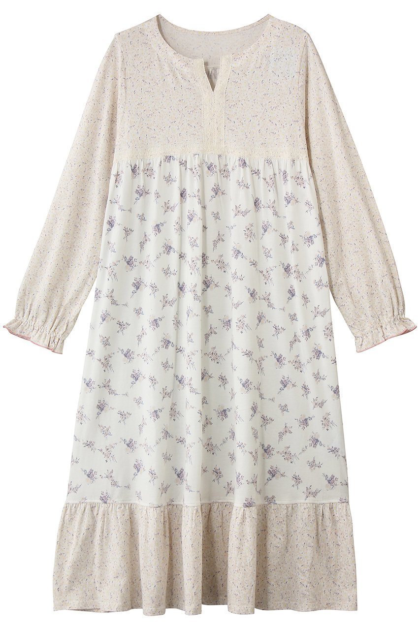 【キッドブルー/KID BLUE】の26ブリティッシュブーケNナイティ 人気、トレンドファッション・服の通販 founy(ファニー) 　ファッション　Fashion　レディースファッション　Fashion for Women　ワンピース　Dresses　エレガント 上品　Elegant　ギャザー　Gathered, Ruffled　スリーブ　Sleeve, Long Sleeve / Short Sleeve　パジャマ　Pajamas, Sleepwear　フェミニン　Feminine, Girly　フレア　Flare, Flared　ロング　Long, Long-Length　新作・新入荷　New Arrivals / New In　旅行　Travel　 other-1|ID: prp329100004852251 ipo3291000000035622260