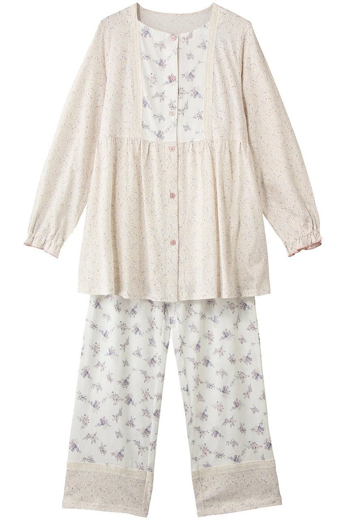 【キッドブルー/KID BLUE】の26ブリティッシュブーケNパジャマ インテリア・キッズ・メンズ・レディースファッション・服の通販 founy(ファニー) https://founy.com/ ファッション Fashion レディースファッション Fashion for Women トップス・カットソー Cut & Sew Tops ギャザー Gathered, Ruffled スリーブ Sleeve, Long Sleeve / Short Sleeve パジャマ Pajamas, Sleepwear プリント Print, Printed Pattern レース Lace, Lace Fabric ロング Long, Long-Length 新作・新入荷 New Arrivals / New In 春 Spring |ID: prp329100004852252 ipo3291000000035876422