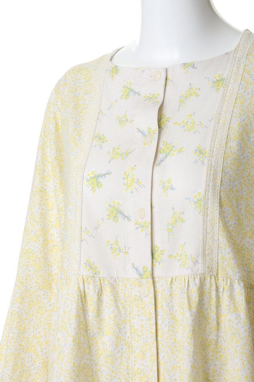 【キッドブルー/KID BLUE】の26ブリティッシュブーケNパジャマ 人気、トレンドファッション・服の通販 founy(ファニー) 　ファッション　Fashion　レディースファッション　Fashion for Women　トップス・カットソー　Cut & Sew Tops　ギャザー　Gathered, Ruffled　スリーブ　Sleeve, Long Sleeve / Short Sleeve　パジャマ　Pajamas, Sleepwear　プリント　Print, Printed Pattern　レース　Lace, Lace Fabric　ロング　Long, Long-Length　新作・新入荷　New Arrivals / New In　春　Spring　other-5|ID: prp329100004852252 ipo3291000000035876428