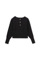 【アンクレイヴ/uncrave】のスウェットライクニット ヘンリーネックトップス ブラック|ID: prp329100004852257 ipo3291000000035622356