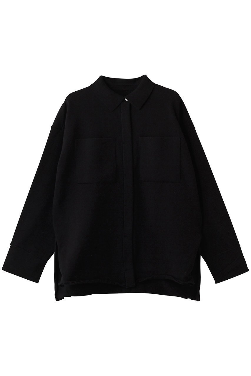 【アンクレイヴ/uncrave】のスウェットライクニット CPOシャツ インテリア・キッズ・メンズ・レディースファッション・服の通販 founy(ファニー) 　ファッション　Fashion　レディースファッション　Fashion for Women　トップス・カットソー　Cut & Sew Tops　ニット　Knit Tops & Sweaters　シャツ・ブラウス・オフィスカジュアル　Elegant Blouses & Button-Ups　レディースパーカー・カジュアルフーディー　Casual Hoodies & Sweatshirts　スウェット・クルーネックトップス　Sweatshirts & Crewnecks / Relaxed Fit Sweat Tops　ユニセックス　Unisex, Genderless　カットオフ　Cut-Off Design　スリーブ　Sleeve, Long Sleeve / Short Sleeve　ロング　Long, Long-Length　ブラック|ID: prp329100004852258 ipo3291000000036693606