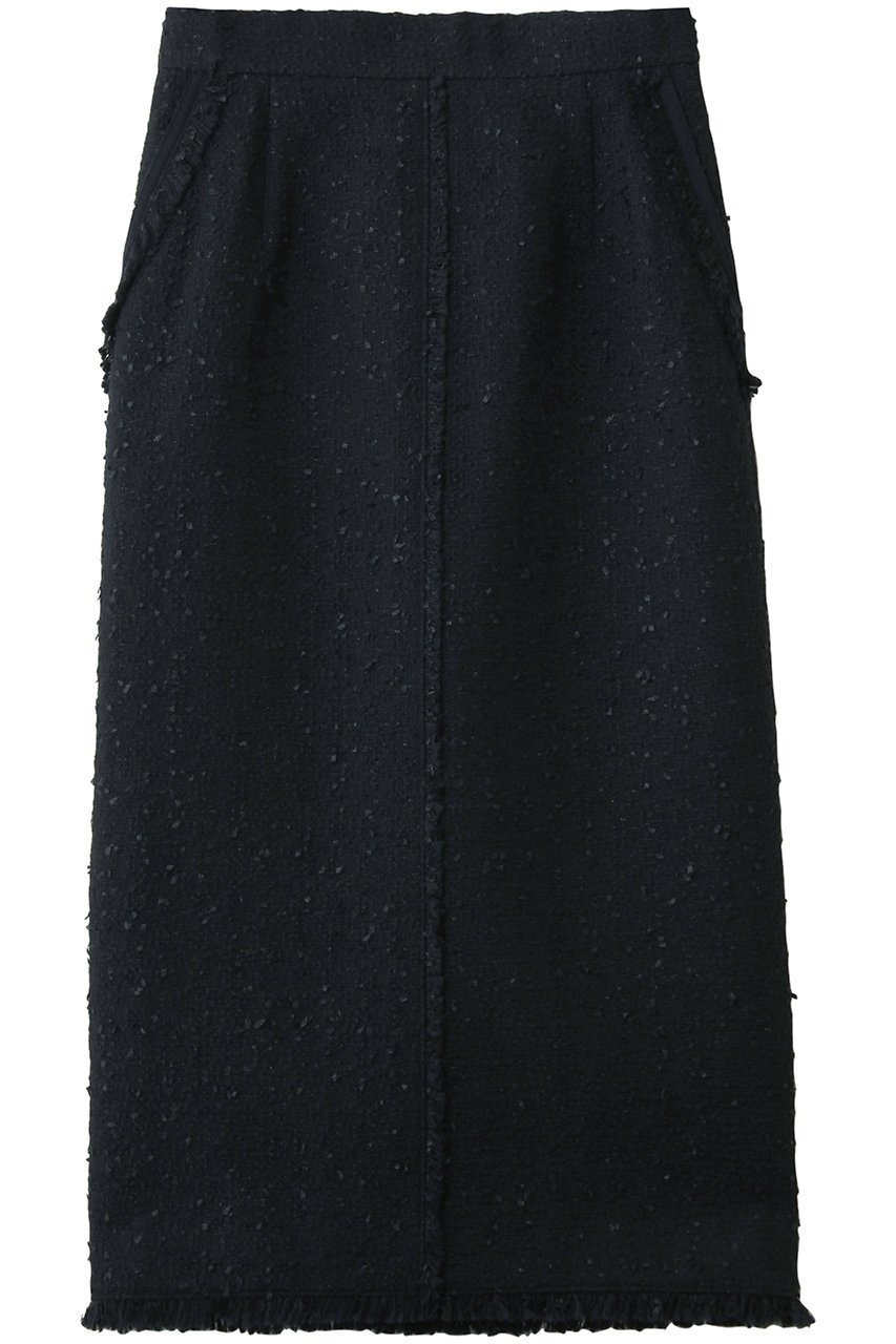 【アルアバイル/allureville】のニュアンスタイトツィードスカート インテリア・キッズ・メンズ・レディースファッション・服の通販 founy(ファニー) 　ファッション　Fashion　レディースファッション　Fashion for Women　スカート　Skirts　ロングスカート　Long Skirts / Maxi & Midi Skirts　2026年　2026　おすすめ　Recommended / Our Picks　シンプル　Simple, Minimal　ジャケット　Jacket, Outerwear　スウェット / スエット　Sweatshirt, Sweatwear　センター　Center, Center Line　ツイード　Twill, Twill Weave　フリンジ　Fringe, Tassel　ブルゾン　Blouson, Bomber Jacket　ポケット　Pocket, Pocket Detail　ロング　Long, Long-Length　エレガント 上品　Elegant　今季　This Season, Current Season　夏　Summer　春　Spring　S/S・春夏　SS, Spring/Summer, Warm Season　ネイビー|ID: prp329100004852709 ipo3291000000035638468