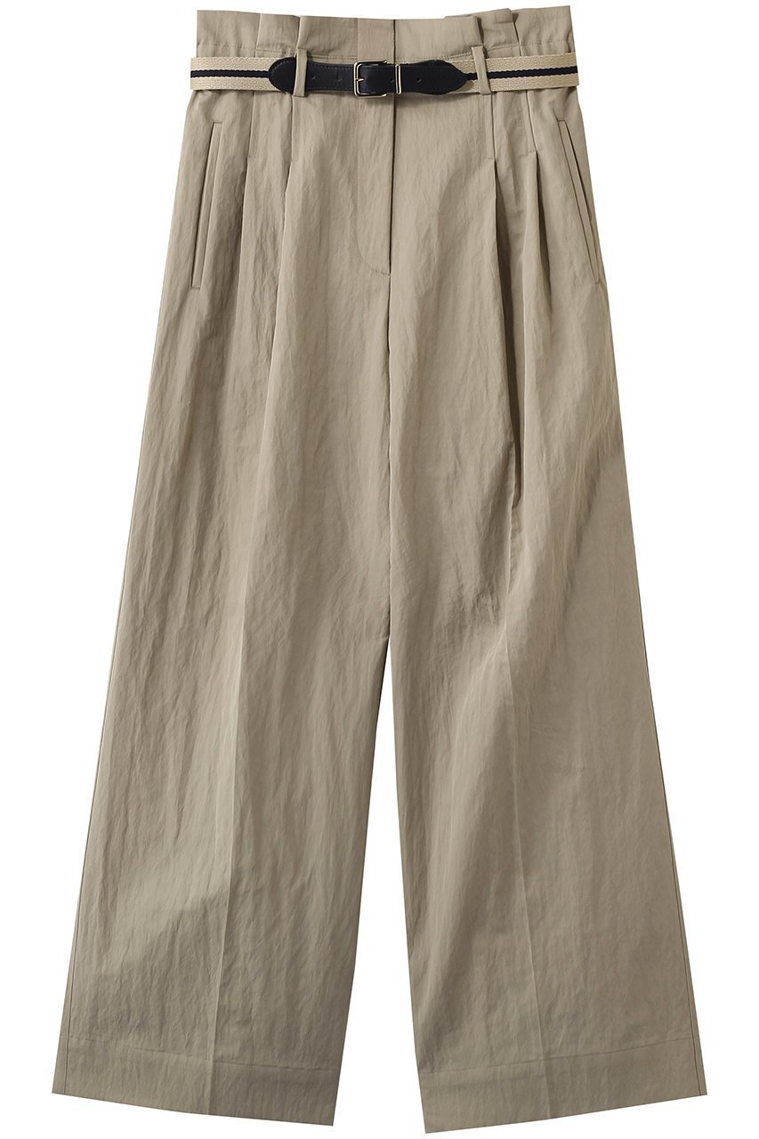 【エブール/ebure】のライトシュリンクコットン ベルト付イージーワイドパンツ インテリア・キッズ・メンズ・レディースファッション・服の通販 founy(ファニー) 　ファッション　Fashion　レディースファッション　Fashion for Women　パンツ　Pants & Trousers　ベルト&ウエストマーク　Belts & Waist Accessories　アイビー　Ivy Pattern　クラシカル　Classical, Vintage-Inspired　ツイル　Twist, Twisted Detail　パッチ　Patch, Appliqué　ポケット　Pocket, Pocket Detail　メンズ　Men's, Menswear　ワイド　Wide, Wide Fit　ワッシャー　Washer, Crinkled Finish　エレガント 上品　Elegant　ベージュ|ID: prp329100004852712 ipo3291000000036209435