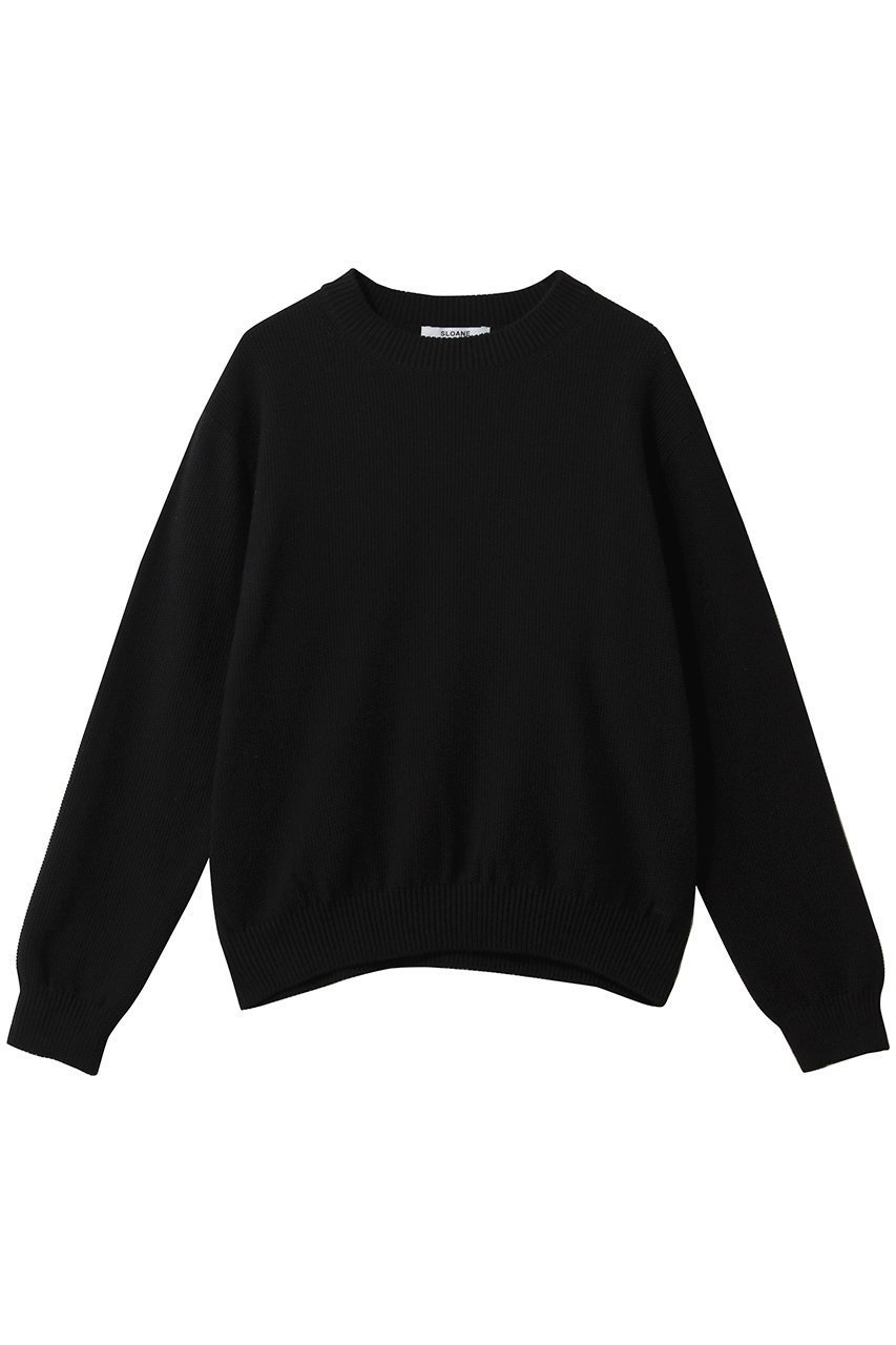 【スローン/SLOANE】の7Gリンクス鹿の子編み コットン クルーネック インテリア・キッズ・メンズ・レディースファッション・服の通販 founy(ファニー) 　ファッション　Fashion　レディースファッション　Fashion for Women　トップス・カットソー　Cut & Sew Tops　ニット　Knit Tops & Sweaters　カジュアルプルオーバー・ニットトップス　Pullovers & Knit Tops / Casual Pullovers　2026年　2026　デニム　Denim, Jeans Material　エレガント 上品　Elegant　夏　Summer　春　Spring　S/S・春夏　SS, Spring/Summer, Warm Season　鹿の子　Piqué, Kanoko Fabric　ブラック|ID: prp329100004852732 ipo3291000000035638703