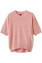 【バトナー/BATONER】のウォッシュドハイカウン リネン クルーネック ショートスリーブニットプルオーバー ピンク|ID: prp329100004852734 ipo3291000000035922396