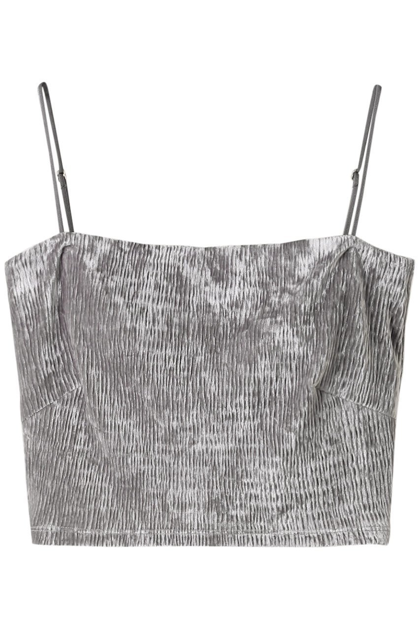 【スタニングルアー/STUNNING LURE】のクラッシュベロアビスチェ インテリア・キッズ・メンズ・レディースファッション・服の通販 founy(ファニー) 　ファッション　Fashion　レディースファッション　Fashion for Women　トップス・カットソー　Cut & Sew Tops　キャミソール&ノースリーブ　Camisoles & Sleeveless Tops　シャツ・ブラウス・オフィスカジュアル　Elegant Blouses & Button-Ups　ロングTシャツ・Tシャツ　Longline T-Shirts & Tees　カットソー・ベーシックTシャツ　Cut-and-Sewn Tops / Stretch Tees & Basics　ベロアトップス　Velour Tops / Velvet-Look Items　ビスチェ　Bustiers & Corset Tops / Layered Bustier Style　キャミソール　Camisole, Spaghetti Strap Top　クラッシュ　Distressed, Crashed Style　ストレッチ　Stretch, Stretchy Fabric　タンク　Tank Top, Sleeveless Top　フィット　Fit, Slim Fit　プリーツ　Pleats, Pleated　ベロア　Velour, Soft Velvet　秋　Autumn　ライトグレー|ID: prp329100004852742 ipo3291000000035638886