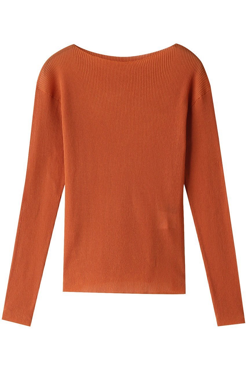 【スタニングルアー/STUNNING LURE】のシアーリブボートネックプルオーバー インテリア・キッズ・メンズ・レディースファッション・服の通販 founy(ファニー) 　ファッション　Fashion　レディースファッション　Fashion for Women　トップス・カットソー　Cut & Sew Tops　シャツ・ブラウス・オフィスカジュアル　Elegant Blouses & Button-Ups　ロングTシャツ・Tシャツ　Longline T-Shirts & Tees　カジュアルプルオーバー・ニットトップス　Pullovers & Knit Tops / Casual Pullovers　カットソー・ベーシックTシャツ　Cut-and-Sewn Tops / Stretch Tees & Basics　シアー　Sheer, See-Through　スリーブ　Sleeve, Long Sleeve / Short Sleeve　トレンド　Trend, Trending Now　ロング　Long, Long-Length　オレンジ|ID: prp329100004852743 ipo3291000000035638905
