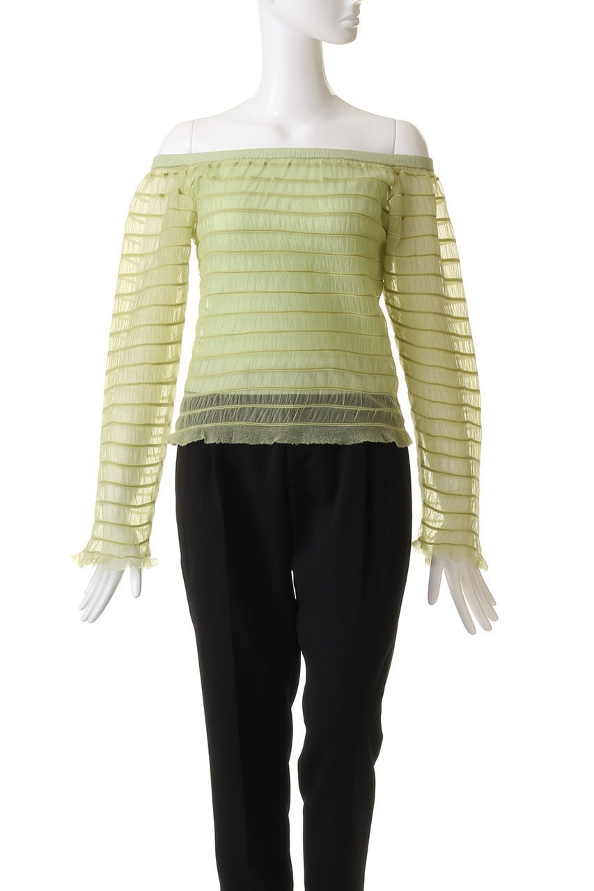 【スタニングルアー/STUNNING LURE】のオフショルダートップス 人気、トレンドファッション・服の通販 founy(ファニー) 　ファッション　Fashion　レディースファッション　Fashion for Women　トップス・カットソー　Cut & Sew Tops　シャツ・ブラウス・オフィスカジュアル　Elegant Blouses & Button-Ups　オフショルダー トップス　Off-Shoulder Tops / Bardot Style Tops　おすすめ　Recommended / Our Picks　シアー　Sheer, See-Through　シャーリング　Shirring, Ruched　スリーブ　Sleeve, Long Sleeve / Short Sleeve　デニム　Denim, Jeans Material　トレンド　Trend, Trending Now　ロング　Long, Long-Length　ワイド　Wide, Wide Fit　other-2|ID: prp329100004852744 ipo3291000000035640591