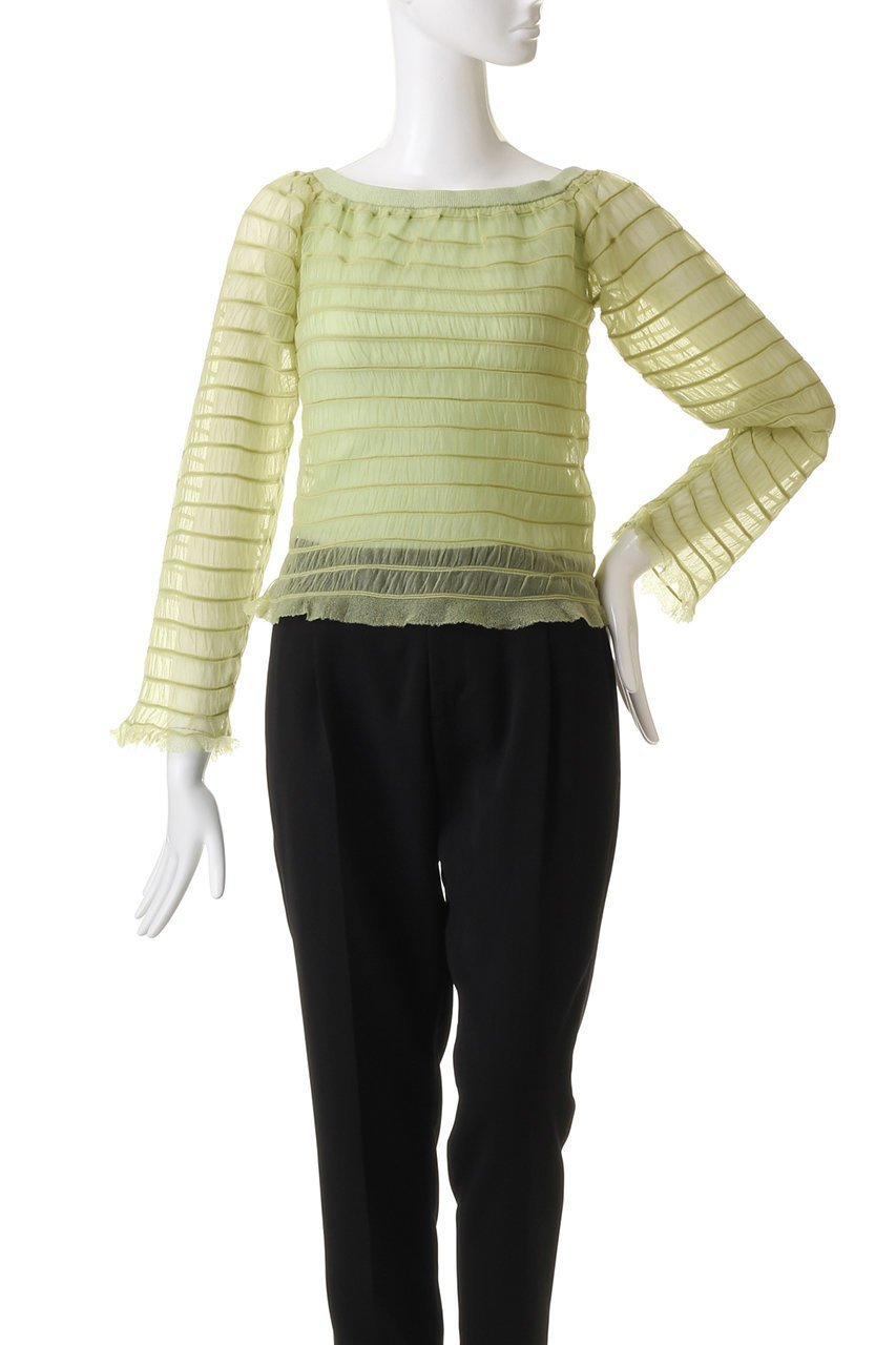 【スタニングルアー/STUNNING LURE】のオフショルダートップス 人気、トレンドファッション・服の通販 founy(ファニー) 　ファッション　Fashion　レディースファッション　Fashion for Women　トップス・カットソー　Cut & Sew Tops　シャツ・ブラウス・オフィスカジュアル　Elegant Blouses & Button-Ups　オフショルダー トップス　Off-Shoulder Tops / Bardot Style Tops　おすすめ　Recommended / Our Picks　シアー　Sheer, See-Through　シャーリング　Shirring, Ruched　スリーブ　Sleeve, Long Sleeve / Short Sleeve　デニム　Denim, Jeans Material　トレンド　Trend, Trending Now　ロング　Long, Long-Length　ワイド　Wide, Wide Fit　other-7|ID: prp329100004852744 ipo3291000000035640596