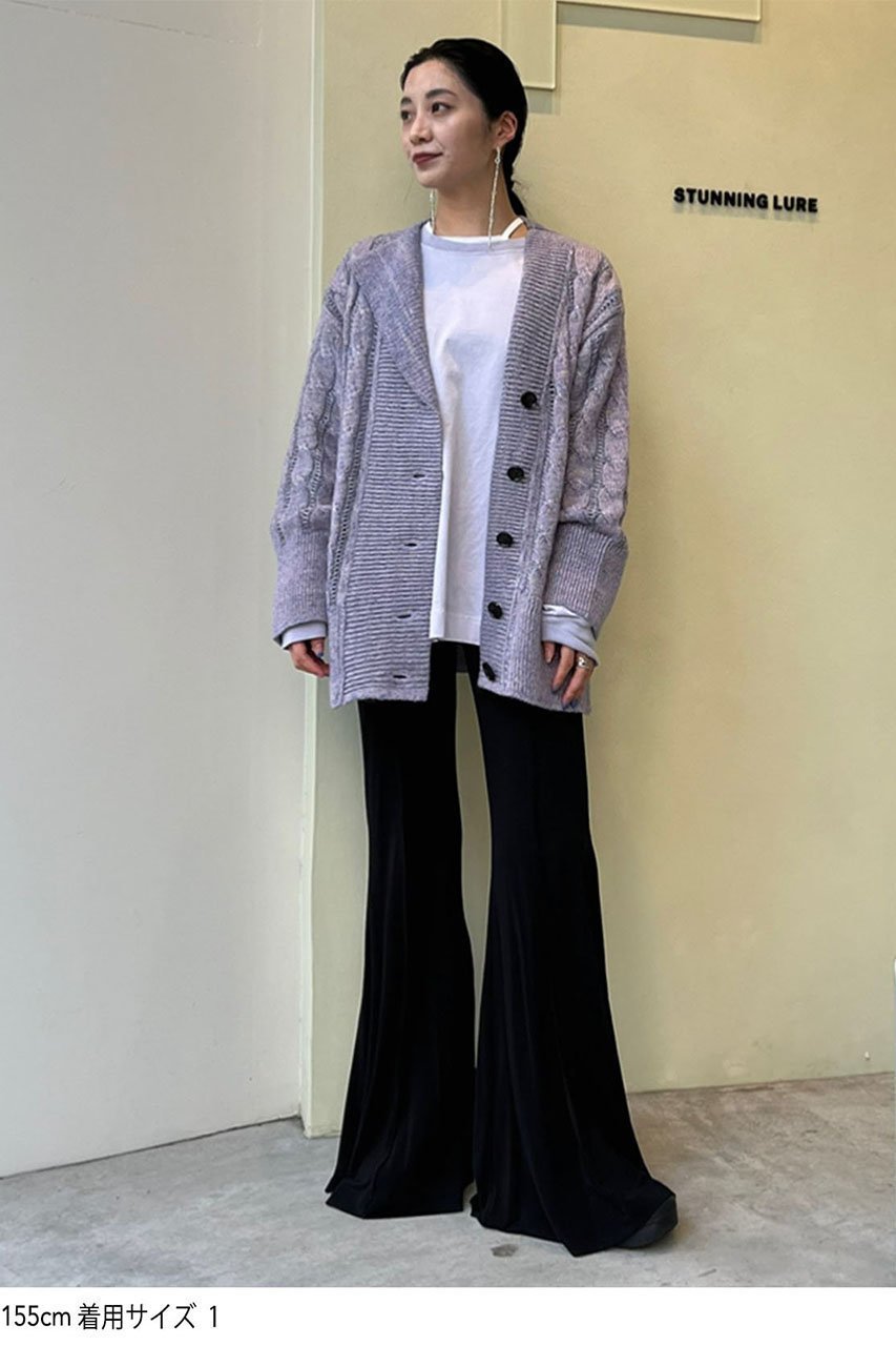 【スタニングルアー/STUNNING LURE】の【Waltz】アシンメトリーカラーカーディガン 人気、トレンドファッション・服の通販 founy(ファニー) 　ファッション　Fashion　レディースファッション　Fashion for Women　トップス・カットソー　Cut & Sew Tops　ニット　Knit Tops & Sweaters　カーディガン・羽織り　Layered Style Cardigans　カーディガン　Cardigan, Knitwear　ジャケット　Jacket, Outerwear　テクスチャー　Texture, Textured Fabric　透かし　Cut-Out, Lacework　other-6|ID: prp329100004852749 ipo3291000000035639058