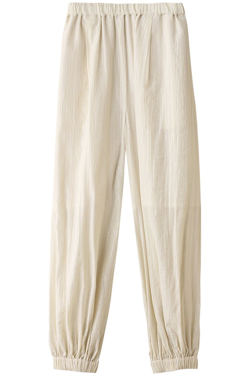 【スタニングルアー/STUNNING LURE】のストライプギャザーパンツ インテリア・キッズ・メンズ・レディースファッション・服の通販 founy(ファニー) 　ファッション　Fashion　レディースファッション　Fashion for Women　パンツ　Pants & Trousers　なめらか　Smooth, Silky Texture　ギャザー　Gathered, Ruffled　ストライプ　Stripe, Striped Pattern　バランス　Balance, Style Balance　オフホワイト|ID: prp329100004852750 ipo3291000000035639092